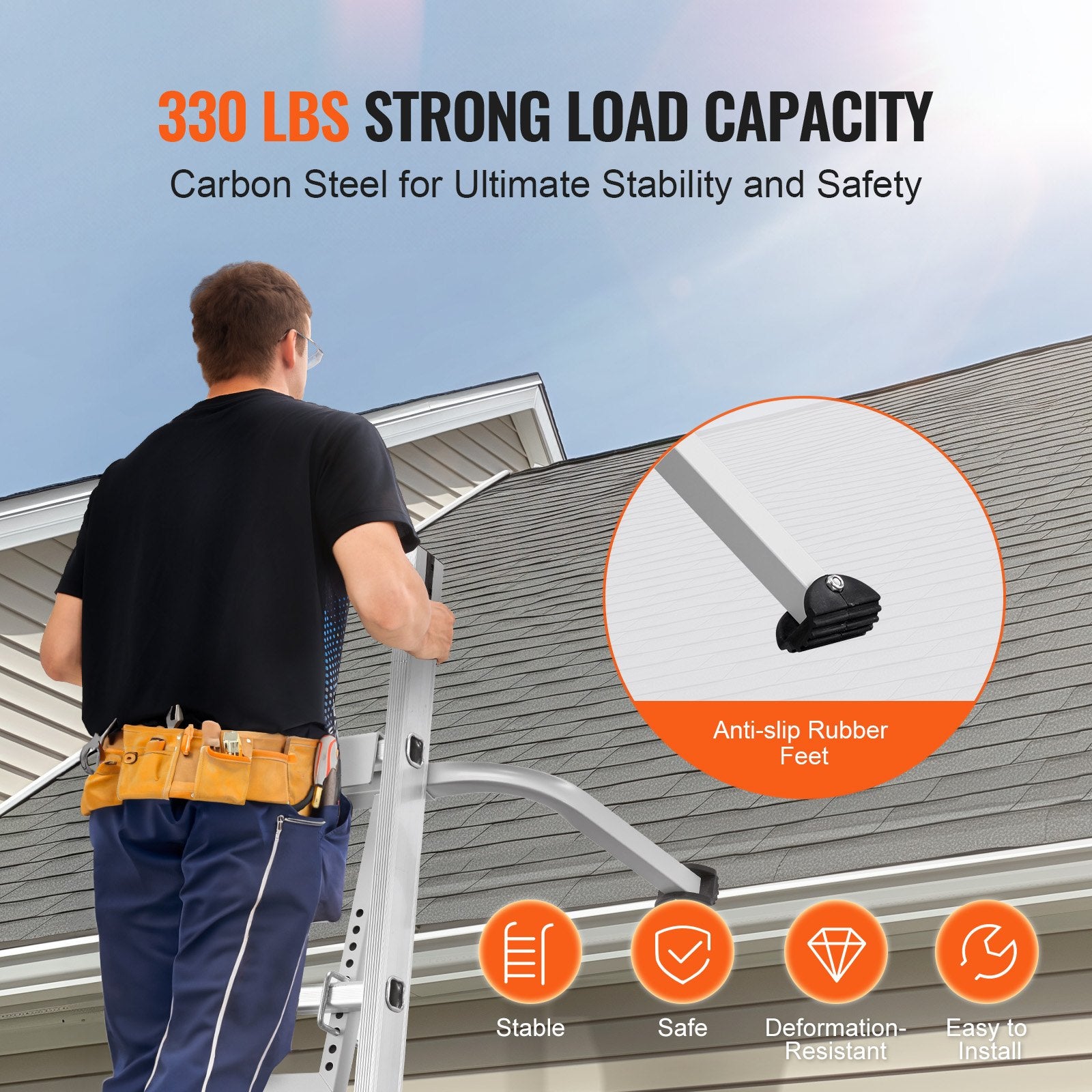 Ladder Stabilizer with Wing Span Heavy Duty Steel Roof Hook Stabilizer V952-TZWDQZZGDK0098J1YV0