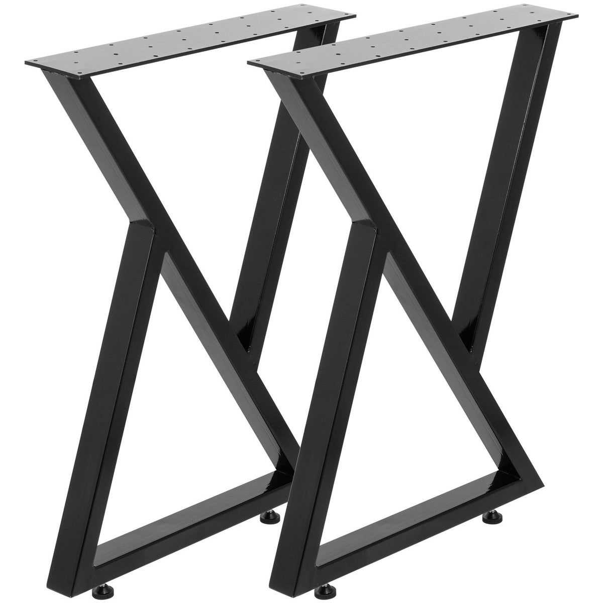 Metal Table Legs Set of 2 Dining Table Legs Black Desk Legs, 28 Height 20 Width Heavy Duty Bench Legs Zig Zag V952-TZZT28X20YC8ZFG01V0
