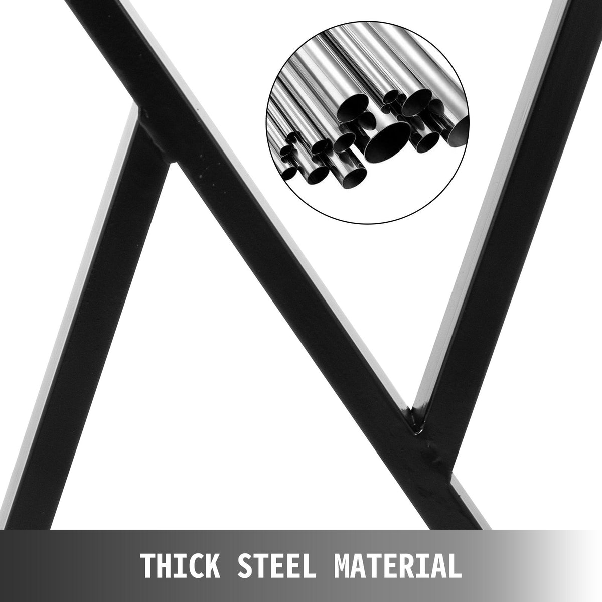 Metal Table Legs Set of 2 Dining Table Legs Black Desk Legs, 28 Height 20 Width Heavy Duty Bench Legs Zig Zag V952-TZZT28X20YC8ZFG01V0