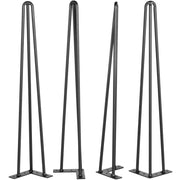 Hairpin Table Legs 24 inch Black Set of 4 Desk Legs Each 220lbs Capacity Hairpin Desk Legs 3 Rods for Bench V952-TZZT4PCS24YC3G001V0