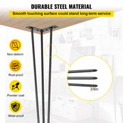 Hairpin Table Legs 28 inch, Set of 4 DIY Desk Table Legs 3 Rods Heavy Duty V952-TZZT4PCS28YC3G001V0