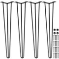 Hairpin Table Legs 34 inch Black Set of 4 Desk Legs Each 220lbs Capacity Hairpin Desk Legs 3 Rods for Bench V952-TZZT4PCS34YC3G001V0