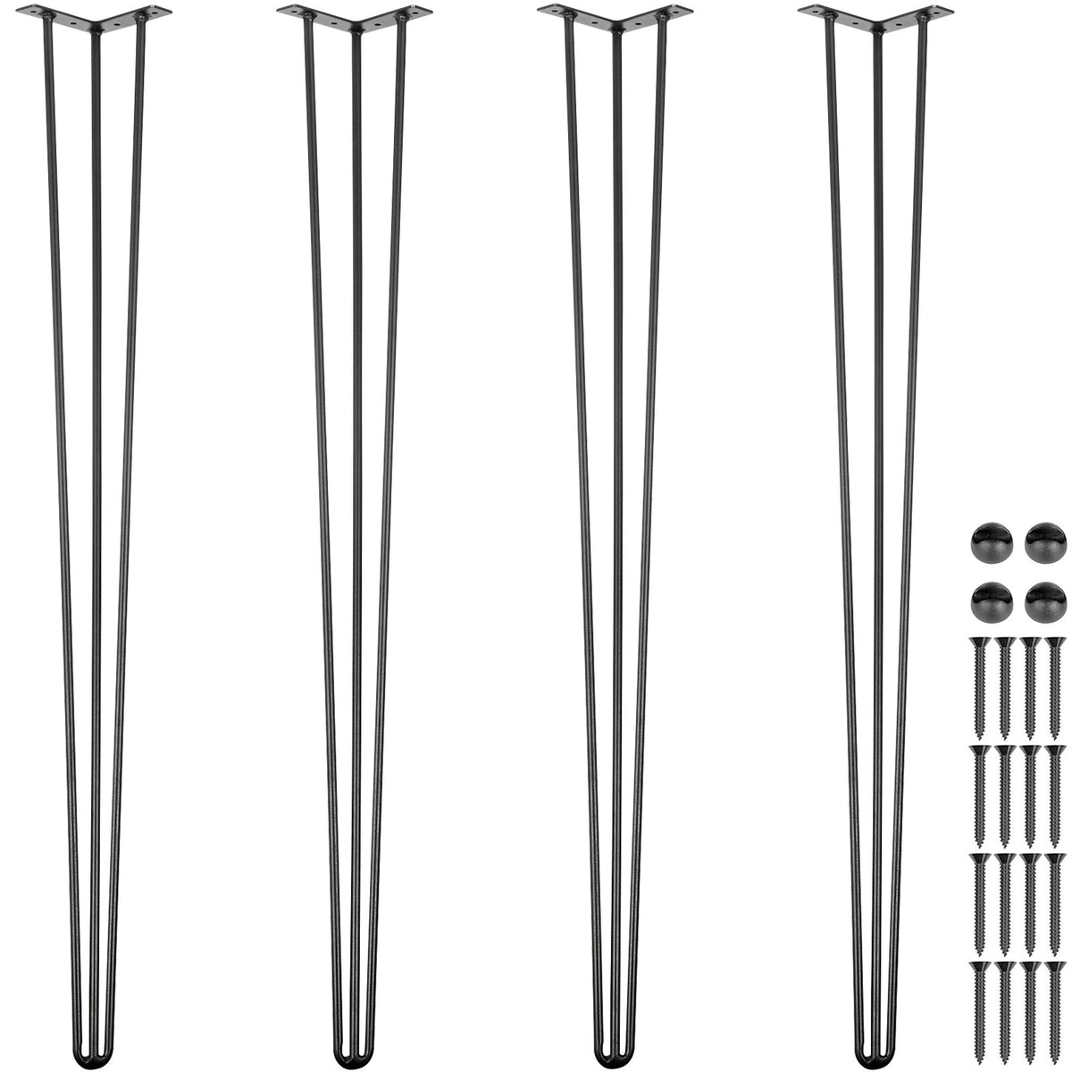 Hairpin Table Legs 40 inch, Set of 4 DIY Desk Table Legs 3 Rods Heavy Duty V952-TZZT4PCS40YC3G001V0