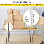 Hairpin Table Legs 40 inch, Set of 4 DIY Desk Table Legs 3 Rods Heavy Duty V952-TZZT4PCS40YC3G001V0