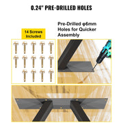 Metal Table Legs 28 x 17.7 inch A-Shaped Desk Legs Set of 2 Heavy Duty Bench Legs with Polyurethane Coating, V952-TZZTY28X17.7AAHCPV0