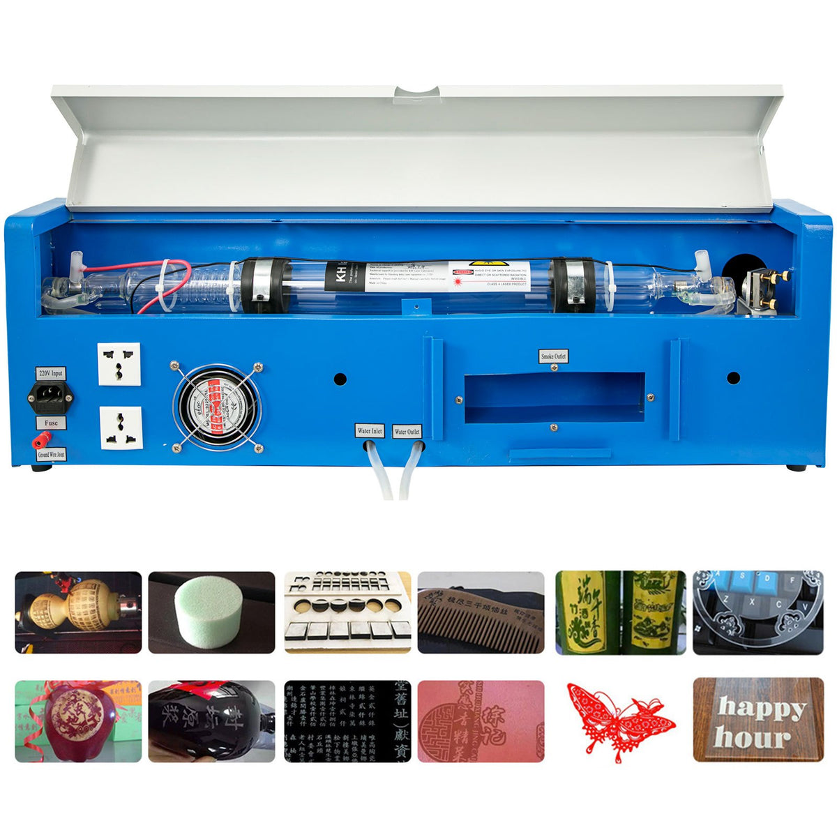 40W Co2 Laser 12"" x 8"" USB Port Laser Engraving Machine Air Exhaust Fan Laser Cutter High Precise Stepping V952-USBKZJ00000000001V3