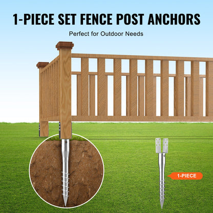 No Dig Ground Anchor, 1 Pack 10 x 7 x 70 cm DIY Screw in Post Stake, Includes 6 Lag Bolts & a Rebar, U-Shape V952-UXDD35YC27YCN3M91V0