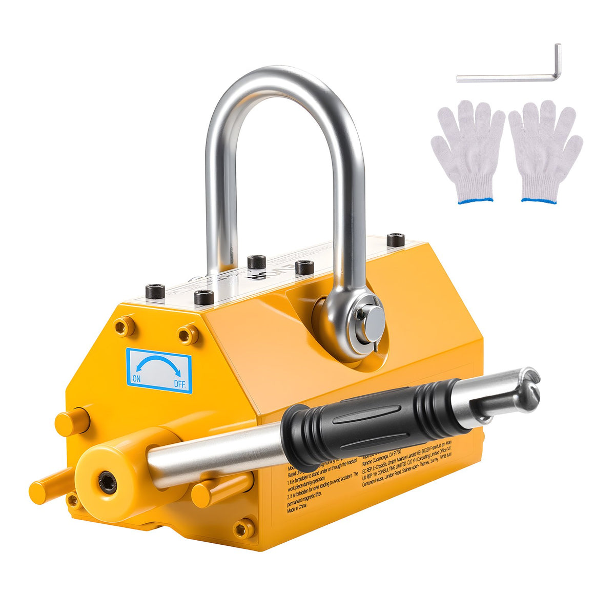 Permanent Magnetic Lifter, 600 kg Pulling Capacity, Heavy Duty N42 Neodymium Lifting Magnet with Release V952-UXYCXP1320LBKV1QU001V0