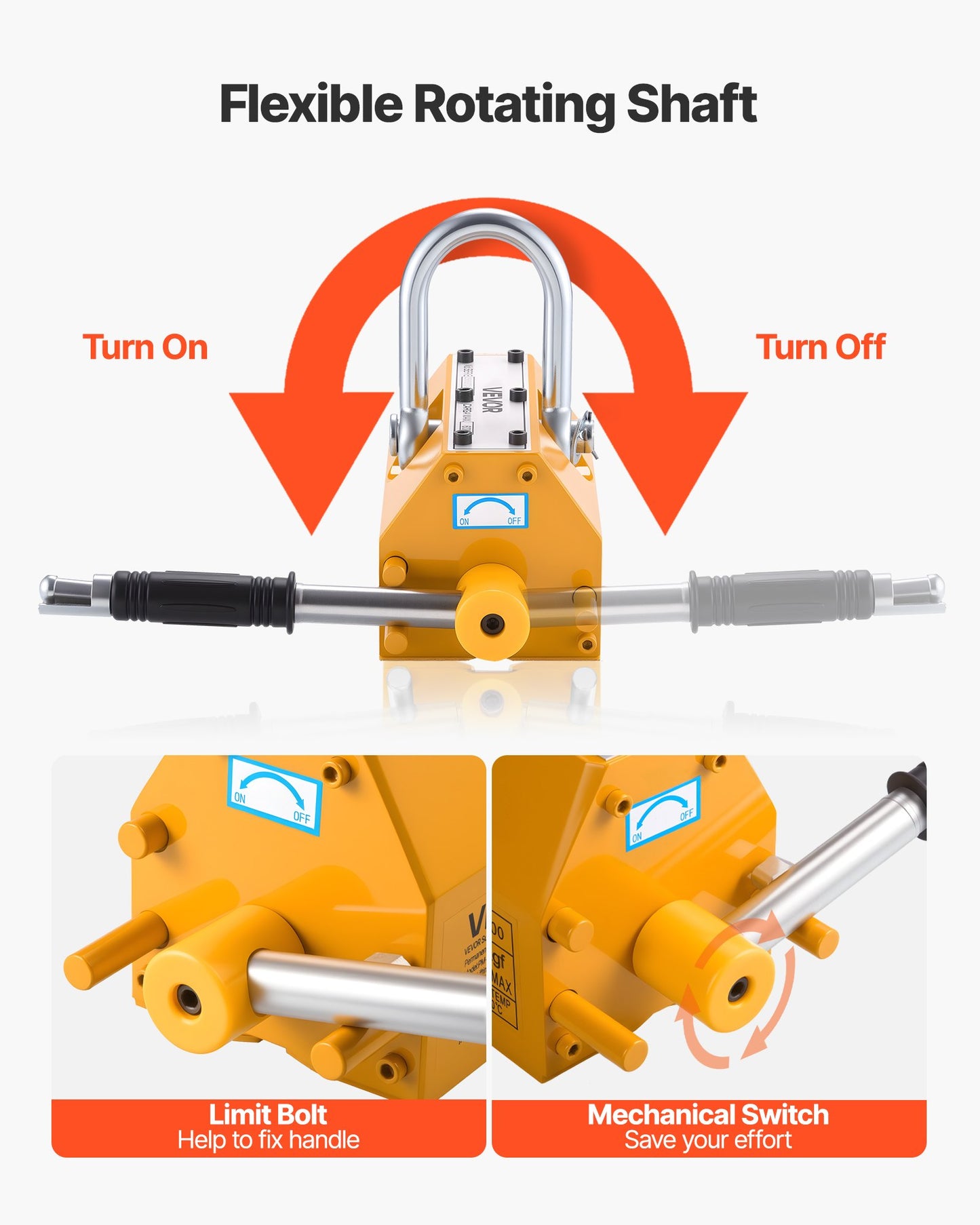 Permanent Magnetic Lifter, 600 kg Pulling Capacity, Heavy Duty N42 Neodymium Lifting Magnet with Release V952-UXYCXP1320LBKV1QU001V0
