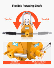 Permanent Magnetic Lifter, 600 kg Pulling Capacity, Heavy Duty N42 Neodymium Lifting Magnet with Release V952-UXYCXP1320LBKV1QU001V0