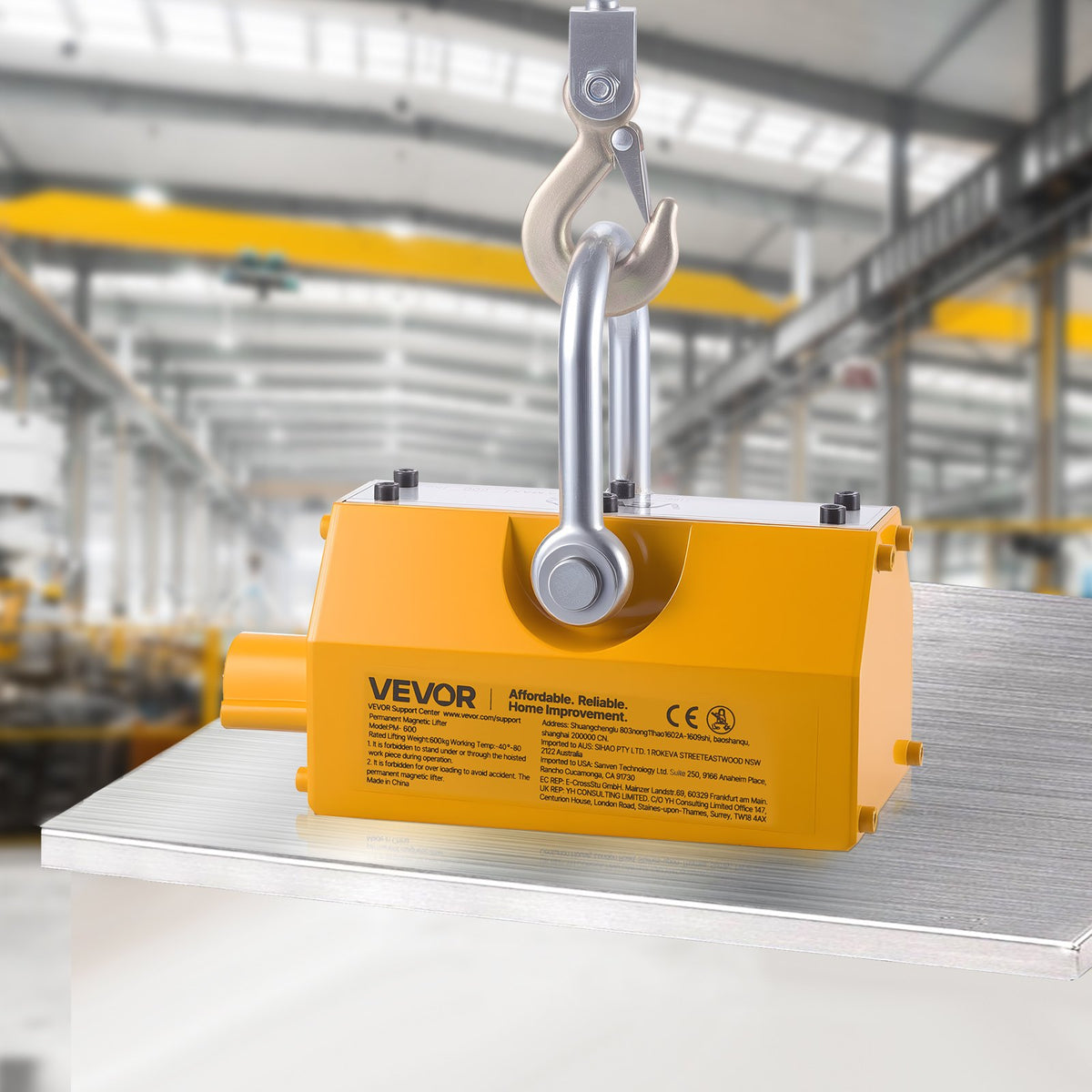 Permanent Magnetic Lifter, 600 kg Pulling Capacity, Heavy Duty N42 Neodymium Lifting Magnet with Release V952-UXYCXP1320LBKV1QU001V0