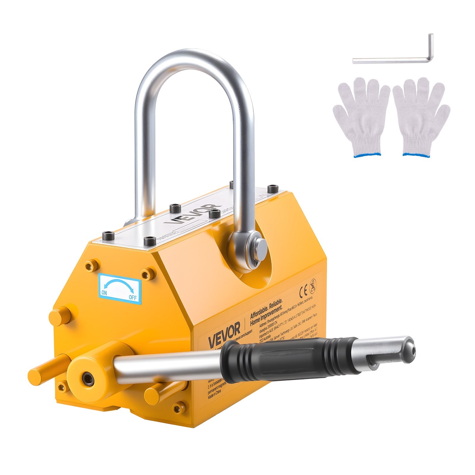Permanent Magnetic Lifter, 1000 kg Pulling Capacity, Heavy Duty N42 Neodymium Lifting Magnet with Release V952-UXYCXP2200LBZMF3L001V0