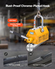 Permanent Magnetic Lifter, 1000 kg Pulling Capacity, Heavy Duty N42 Neodymium Lifting Magnet with Release V952-UXYCXP2200LBZMF3L001V0