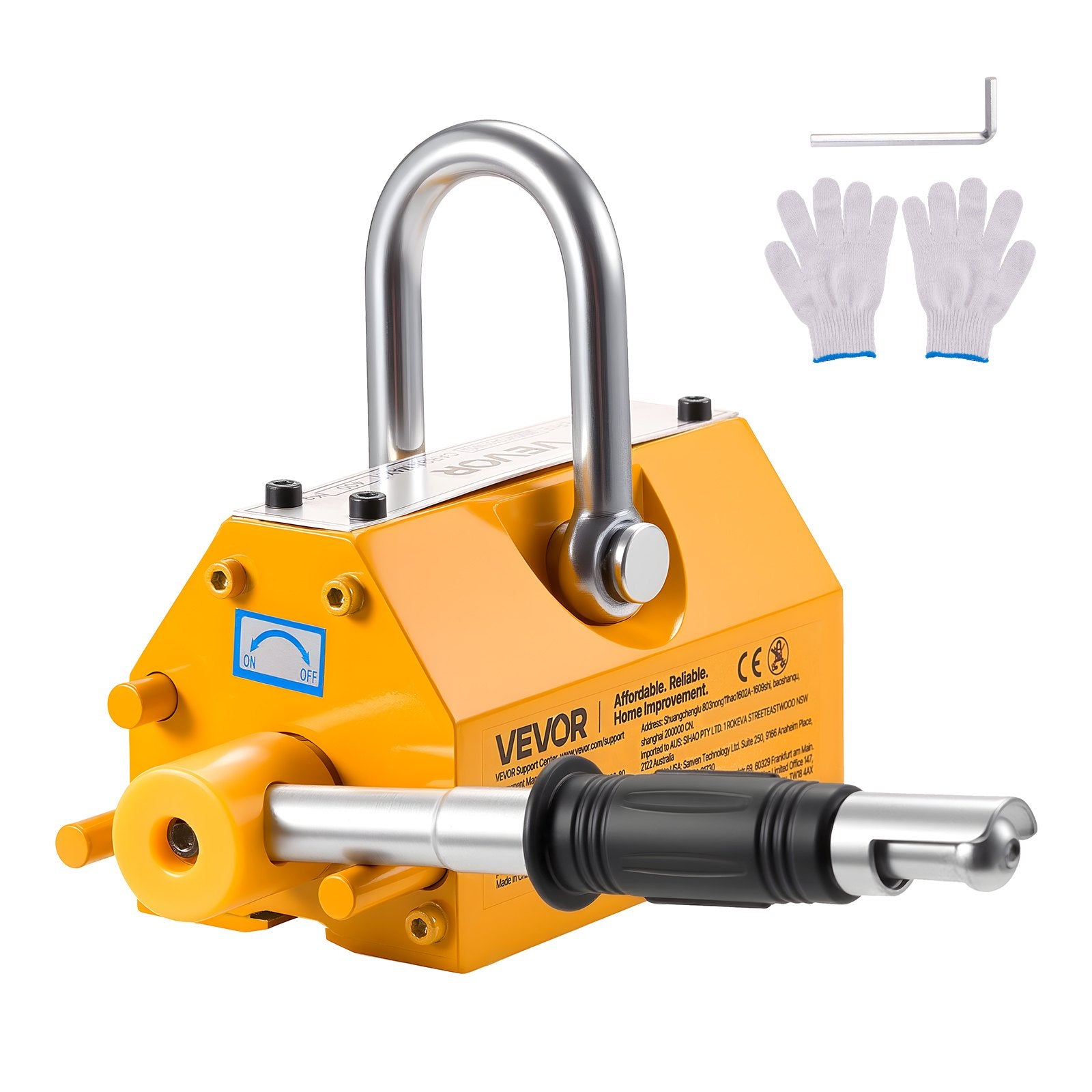 Permanent Magnetic Lifter, 400 kg Pulling Capacity, Heavy Duty N42 Neodymium Lifting Magnet with Release V952-UXYCXP880LBS7321O001V0