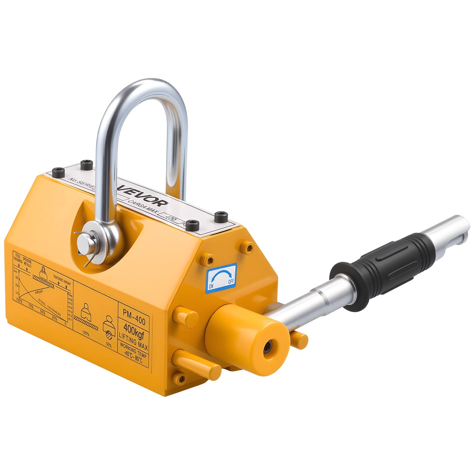 Permanent Magnetic Lifter, 400 kg Pulling Capacity, Heavy Duty N42 Neodymium Lifting Magnet with Release V952-UXYCXP880LBS7321O001V0