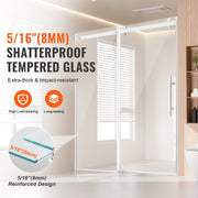 Frameless Shower Door 58-59" x 75" SGCC Tempered Glass 5/16" Chrome V952-WBKSYMTLYSM8XN0RUV0