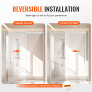 Frameless Shower Door 58-59" x 75" SGCC Tempered Glass 5/16" Chrome V952-WBKSYMTLYSM8XN0RUV0