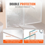 Frameless Shower Door 58-59" x 75" SGCC Tempered Glass 5/16" Chrome V952-WBKSYMTLYSM8XN0RUV0