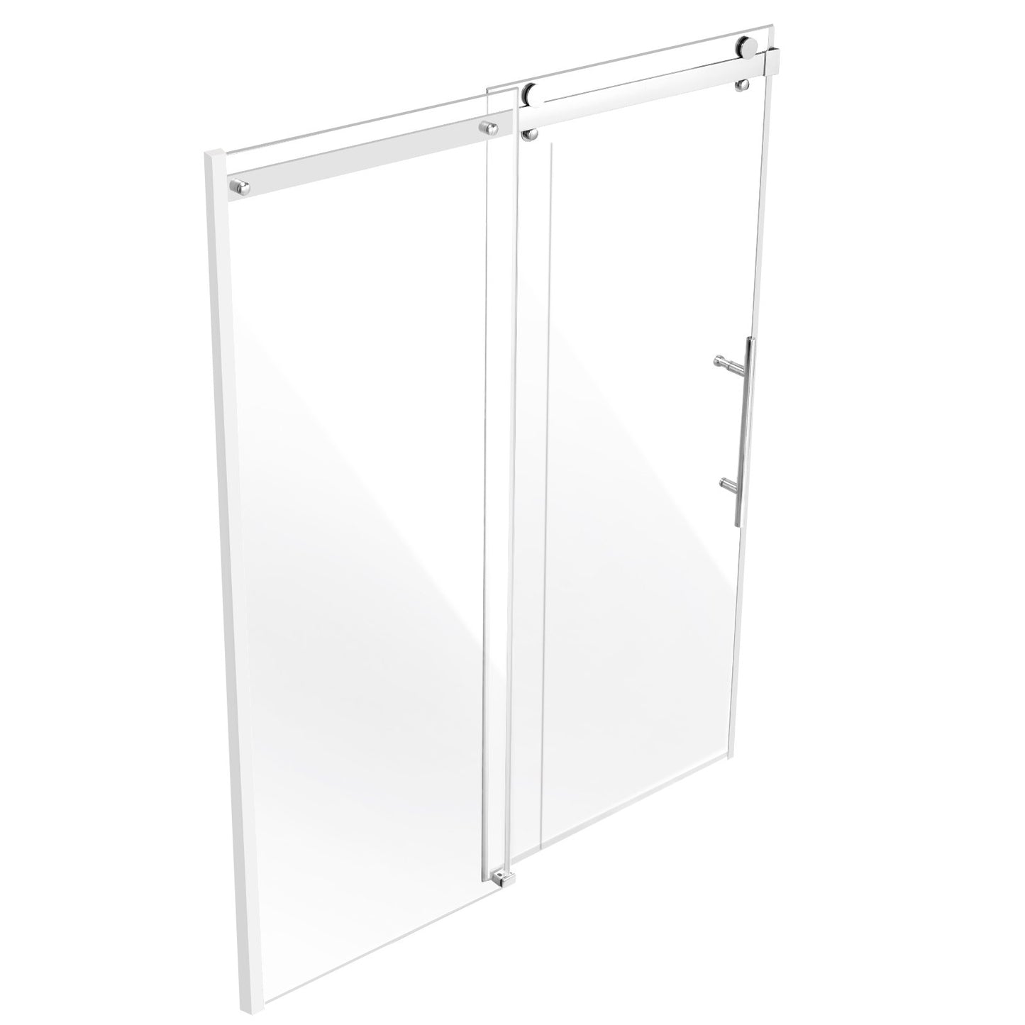 Frameless Shower Door 58-59" x 75" SGCC Tempered Glass 5/16" Chrome V952-WBKSYMTLYSM8XN0RUV0