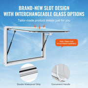 Concession Window for Food Truck, 48"x36" Aluminum Alloy Food Truck Service Window, Up to 85 Degrees Stand V952-WBLFWCK4836Y5FL9HV0
