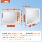 Concession Window for Food Truck, 48"x36" Aluminum Alloy Food Truck Service Window, Up to 85 Degrees Stand V952-WBLFWCK4836Y5FL9HV0