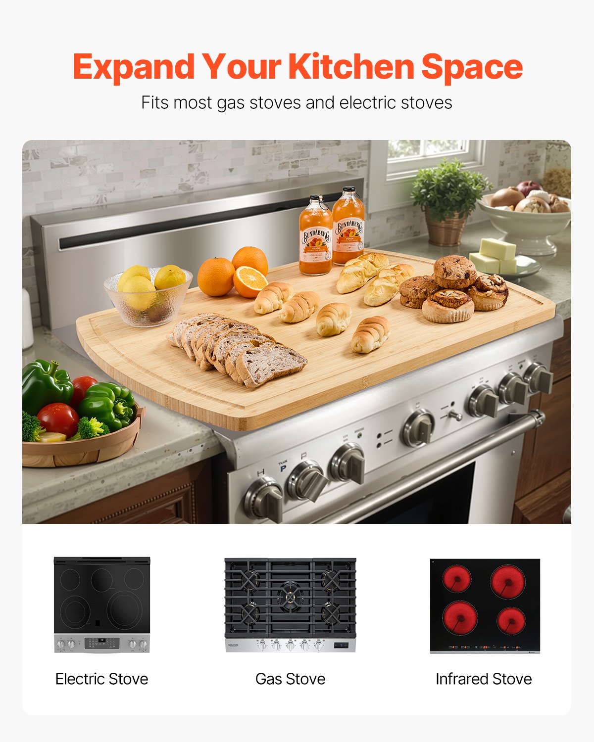 Noodle Board Stove Cover, Stove Top Cover Board for Gas Burner & Electric Stove, Bamboo Wood Cutting Board V952-WBSKYMSZM3027PH7XV0