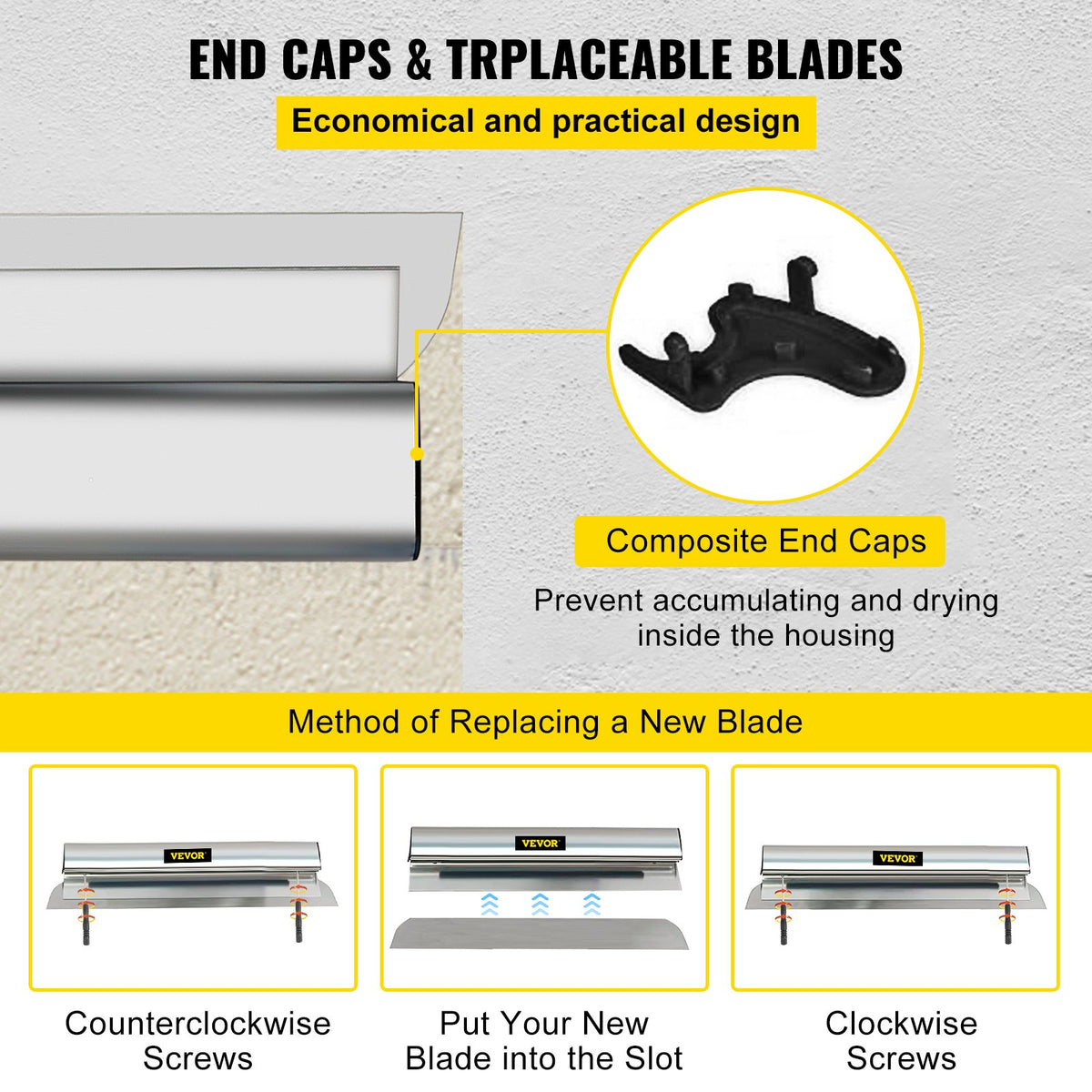 Skimming Blade,40 inch Smoothing Knife, European Stainless Steel Construction Knife, Aluminum Blade Profile V952-WBSNZGDYCBD40UU9RV0