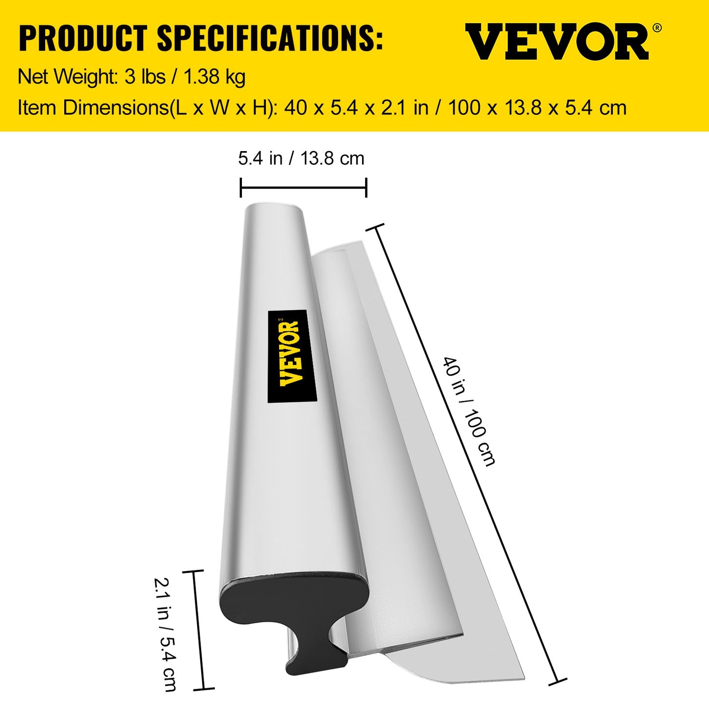Skimming Blade,40 inch Smoothing Knife, European Stainless Steel Construction Knife, Aluminum Blade Profile V952-WBSNZGDYCBD40UU9RV0