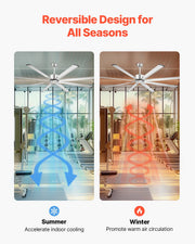 213 cm Ceiling Fan No Light, 6-Speed Remote Control, Aluminum 8-Blade, Reversible DC Motor, Modern Low V952-WDDS84INCHLYDMCLRV7