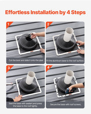 2 Pcs Metal Roof Pipe Flashing Boots Fit 170-355 mm Pipe High Temp EDPM V952-WDGDTGHSEDPMLQVCBV0