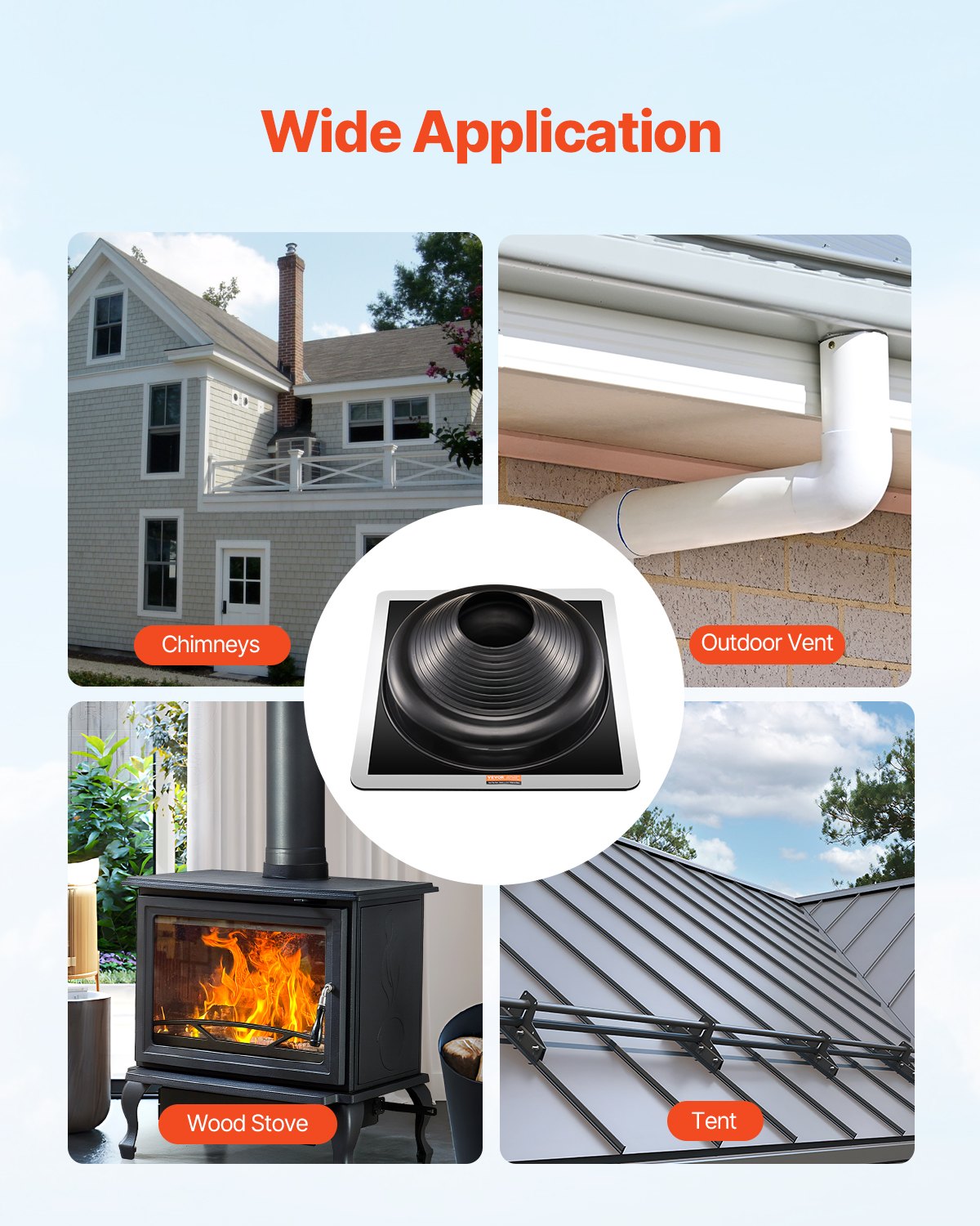 2 Pcs Metal Roof Pipe Flashing Boots Fit 170-355 mm Pipe High Temp EDPM V952-WDGDTGHSEDPMLQVCBV0