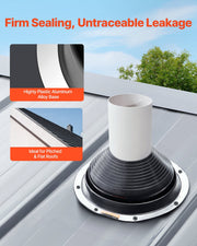 2 Pcs Metal Roof Pipe Flashing Boots Fit 150-280 mm Pipe High Temp EDPM V952-WDGDTGHSEDPMXQLFSV0
