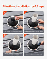 2 Pcs Metal Roof Pipe Flashing Boots Fit 150-280 mm Pipe High Temp EDPM V952-WDGDTGHSEDPMXQLFSV0