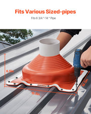 2 Pcs Metal Roof Pipe Flashing Boot Fit 170-355 mm Pipe High Temp Silicone V952-WDGDTGHSGJL1CL6UTV0