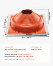 2 Pcs Metal Roof Pipe Flashing Boot Fit 170-355 mm Pipe High Temp Silicone V952-WDGDTGHSGJL1CL6UTV0