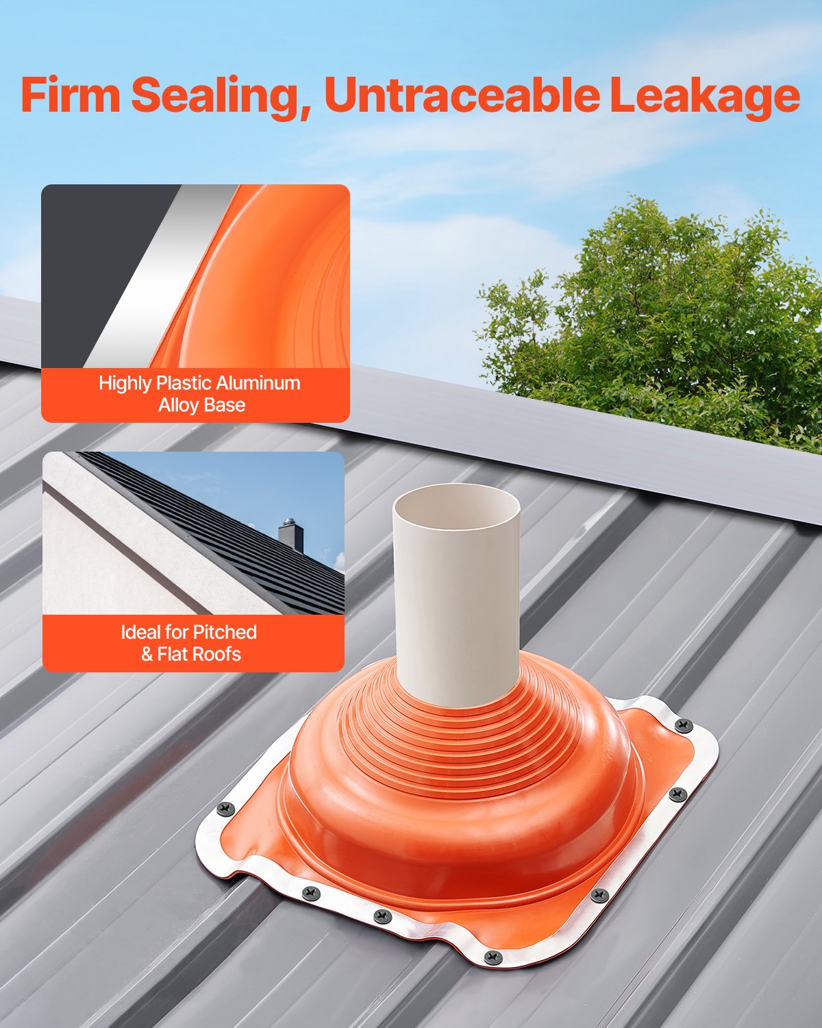 2 Pcs Metal Roof Pipe Flashing Boot Fit 160-300 mm Pipe High Temp Silicone V952-WDGDTGHSGJL28O0JIV0