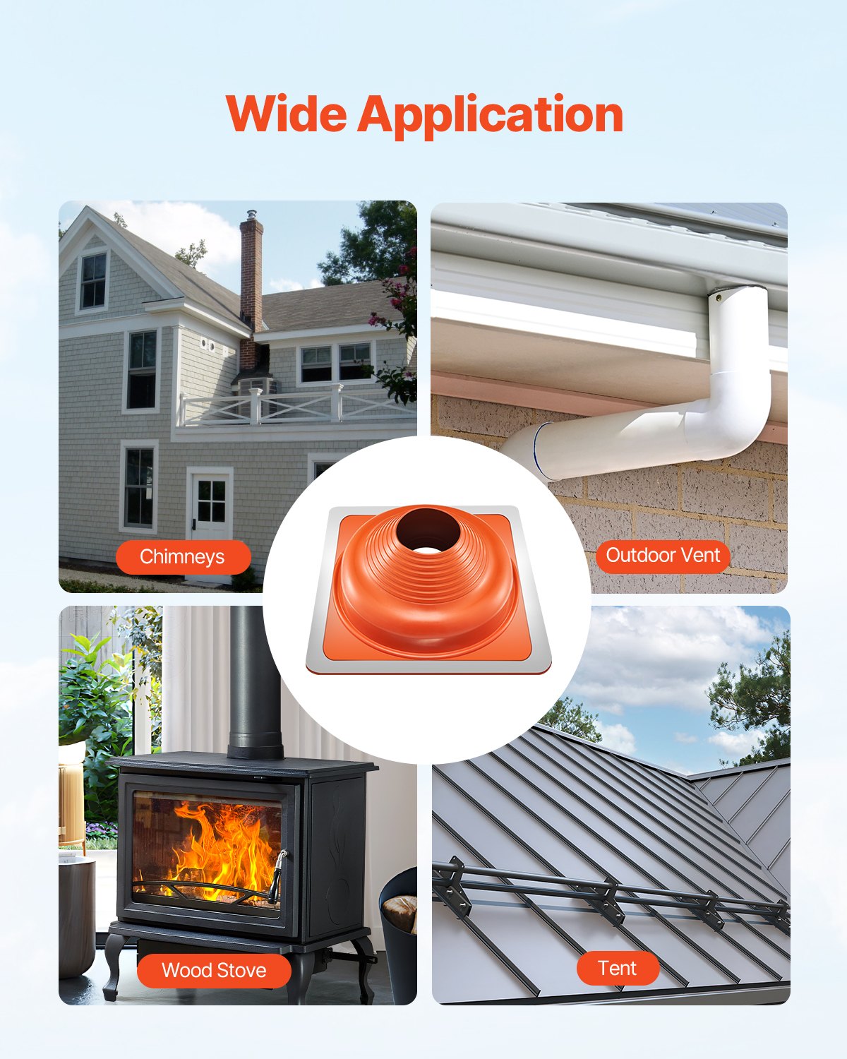 2 Pcs Metal Roof Pipe Flashing Boot Fit 160-300 mm Pipe High Temp Silicone V952-WDGDTGHSGJL28O0JIV0