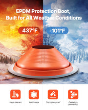 Metal Roof Pipe Flashing Boot Fits 254-483 mm Pipe High Temp Red Silicone V952-WDGDTGQHSGJL4E100V0