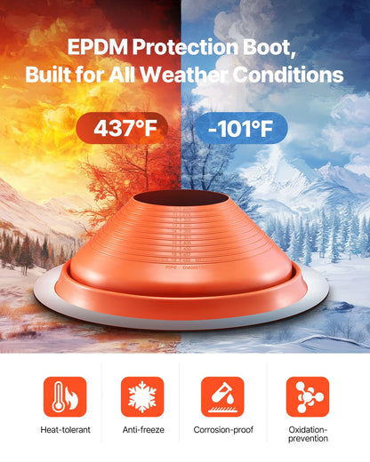Metal Roof Pipe Flashing Boot Fits 254-483 mm Pipe High Temp Red Silicone V952-WDGDTGQHSGJL4E100V0