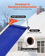Snow Roof Rake, 27cm Aluminum Blade, 1.25-5.24 m Adjustable Roof Snow Scraper with Wheels & Slide, V952-WDPZ16FTGDS4UBU30001V0
