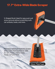 Snow Roof Rake, 45cm Foam Blade, 2.25-5.62 m Adjustable Roof Snow Scraper, Extension Tubes & Non-Slip Handle, V952-WDPZ18FTGBSPEOFQG001V0