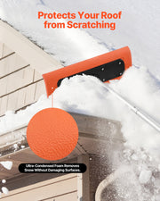 Snow Roof Rake, 45cm Foam Blade, 2.25-5.62 m Adjustable Roof Snow Scraper, Extension Tubes & Non-Slip Handle, V952-WDPZ18FTGBSPEOFQG001V0