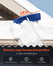 Snow Roof Rake, 60cm PP Plastic Blade, 1.18-5.55 m Adjustable Roof Snow Scraper with Wheels, Anti-Slip Handle V952-WDPZ20FTGBSSJ5WOZ001V0