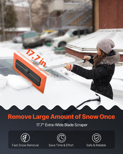 VEVOR Snow Roof Rake, 1.2m Long Reach Car Roof Snow Scraper, 45cm Foam Blade for No Scratches, Non-Slip V952-WDPZ4FTGCSSLX85L4001V0