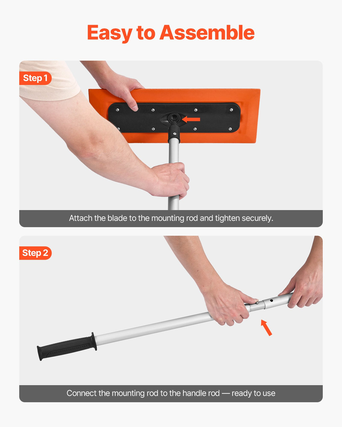 VEVOR Snow Roof Rake, 1.2m Long Reach Car Roof Snow Scraper, 45cm Foam Blade for No Scratches, Non-Slip V952-WDPZ4FTGCSSLX85L4001V0
