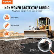 Non-Woven Geotextile Fabric 10x100FT 8OZ Ground Cover Weed Control Fabric, 3.0 x 30.5 m V952-WFB10100FT808Q6FRV0