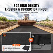 Non-Woven Geotextile Fabric 10x100FT 8OZ Ground Cover Weed Control Fabric, 3.0 x 30.5 m V952-WFB10100FT808Q6FRV0