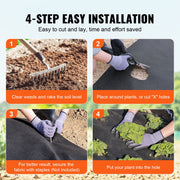 Non-Woven Geotextile Fabric 10x100FT 8OZ Ground Cover Weed Control Fabric, 3.0 x 30.5 m V952-WFB10100FT808Q6FRV0