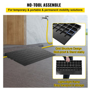 Rubber Threshold Ramp, 7.62 cm Rise Threshold Ramp Doorway, 3 Channels Cord Cover Rubber Solid Threshold V952-WFSLYP24X42X3I8PSV0