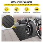 Rubber Threshold Ramp, 4" Rise Threshold Ramp Doorway, 3 Channels Cord Cover Rubber Solid Threshold Ramp, V952-WFSLYP24X42X4950BV0